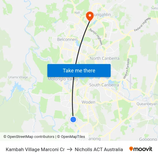 Kambah Village Marconi Cr to Nicholls ACT Australia map