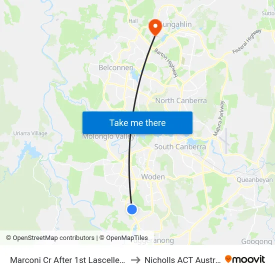 Marconi Cr After 1st Lascelles Cct to Nicholls ACT Australia map