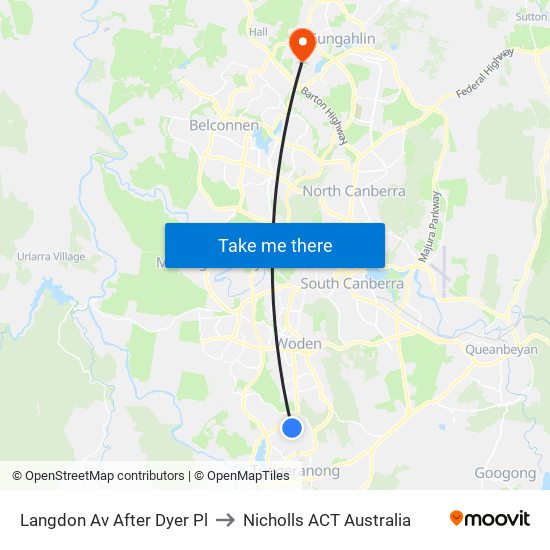 Langdon Av After Dyer Pl to Nicholls ACT Australia map
