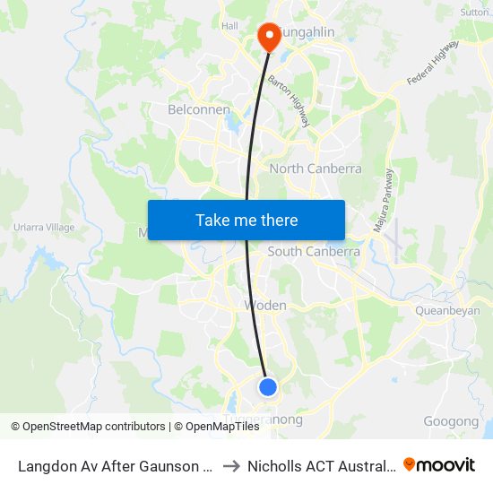 Langdon Av After Gaunson Cr to Nicholls ACT Australia map