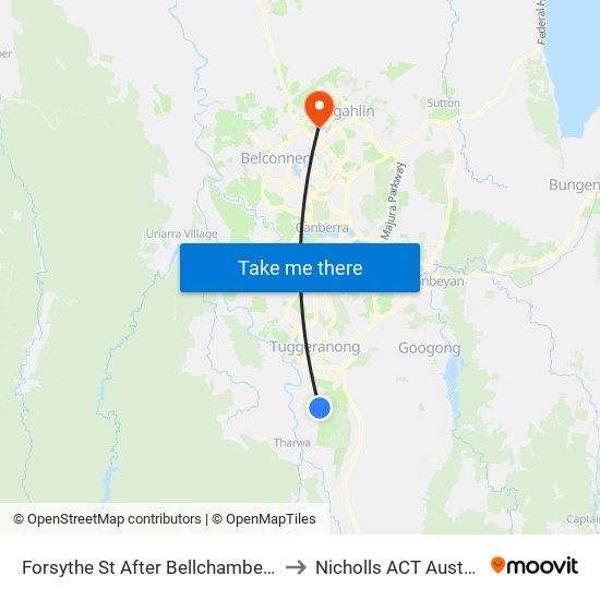 Forsythe St After Bellchambers Cr to Nicholls ACT Australia map