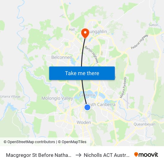 Macgregor St Before Nathan St to Nicholls ACT Australia map