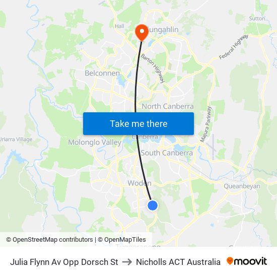 Julia Flynn Av Opp Dorsch St to Nicholls ACT Australia map