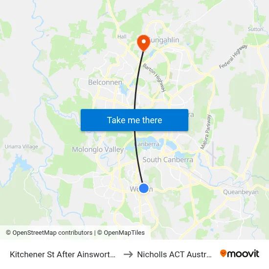 Kitchener St After Ainsworth St to Nicholls ACT Australia map