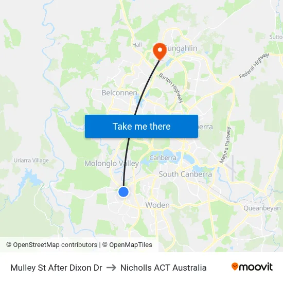 Mulley St After Dixon Dr to Nicholls ACT Australia map
