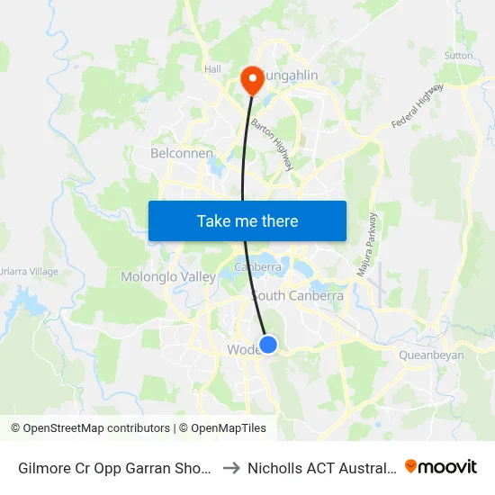 Gilmore Cr Opp Garran Shops to Nicholls ACT Australia map