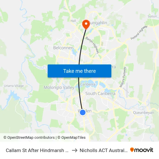 Callam St After Hindmarsh Dr to Nicholls ACT Australia map