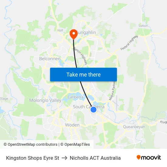Kingston Shops Eyre St to Nicholls ACT Australia map