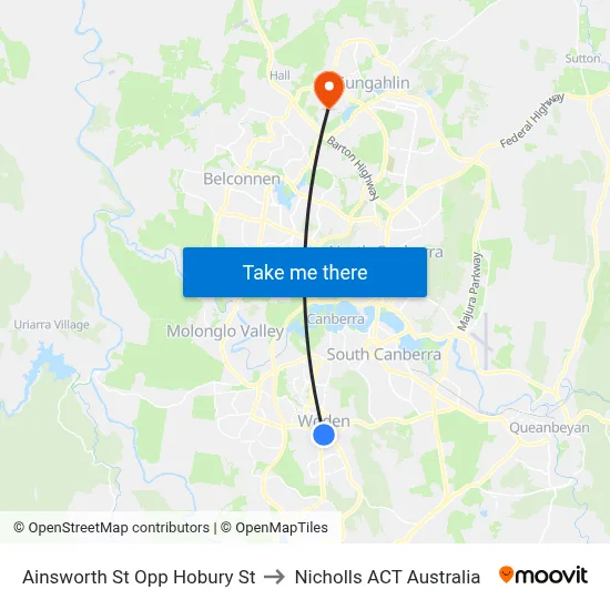 Ainsworth St Opp Hobury St to Nicholls ACT Australia map