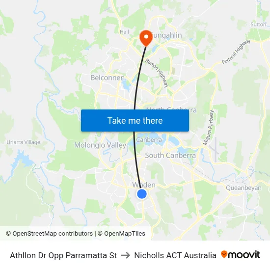 Athllon Dr Opp Parramatta St to Nicholls ACT Australia map