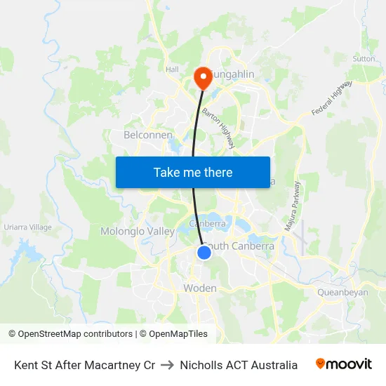 Kent St After Macartney Cr to Nicholls ACT Australia map