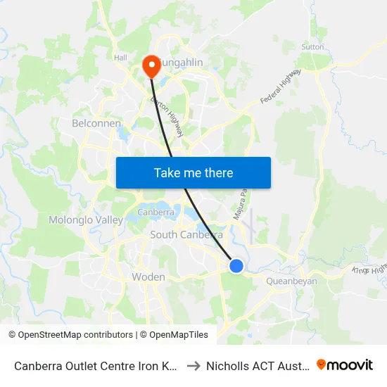 Canberra Outlet Centre Iron Knob St to Nicholls ACT Australia map