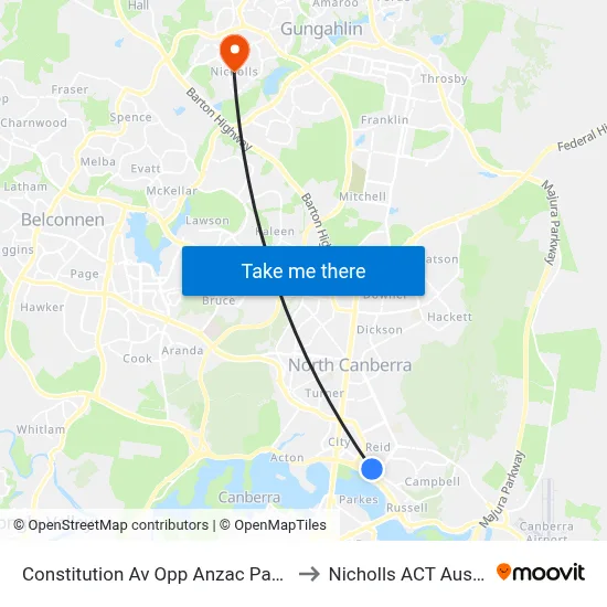 Constitution Av Opp Anzac Park West to Nicholls ACT Australia map