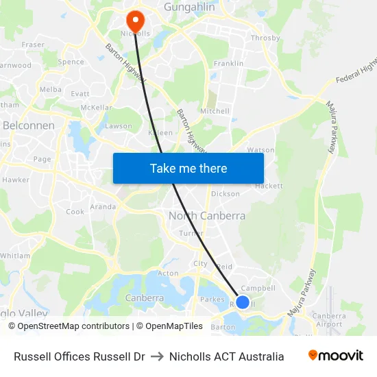 Russell Offices Russell Dr to Nicholls ACT Australia map