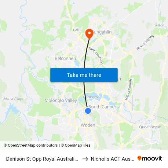 Denison St Opp Royal Australian Mint to Nicholls ACT Australia map