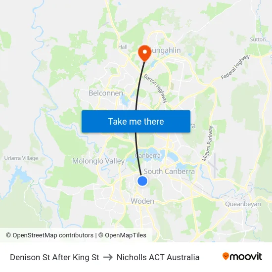 Denison St After King St to Nicholls ACT Australia map