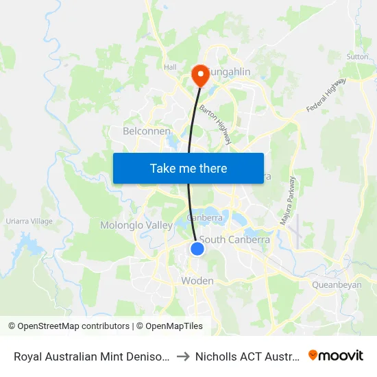 Royal Australian Mint Denison St to Nicholls ACT Australia map