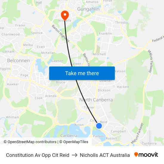 Constitution Av Opp Cit Reid to Nicholls ACT Australia map