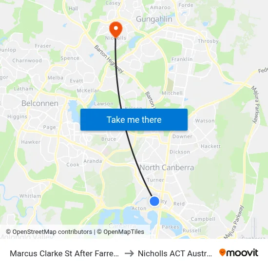 Marcus Clarke St After Farrell Pl to Nicholls ACT Australia map