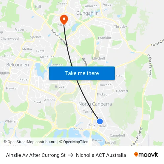 Ainslie Av After Currong St to Nicholls ACT Australia map