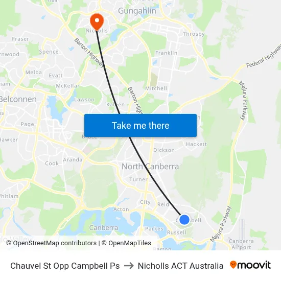 Chauvel St Opp Campbell Ps to Nicholls ACT Australia map