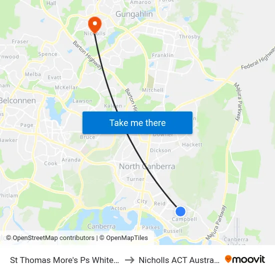 St Thomas More's Ps White St to Nicholls ACT Australia map