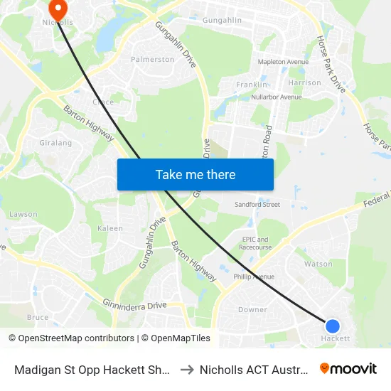 Madigan St Opp Hackett Shops to Nicholls ACT Australia map