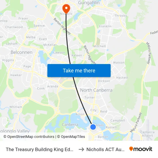 The Treasury Building King Edward Tce to Nicholls ACT Australia map