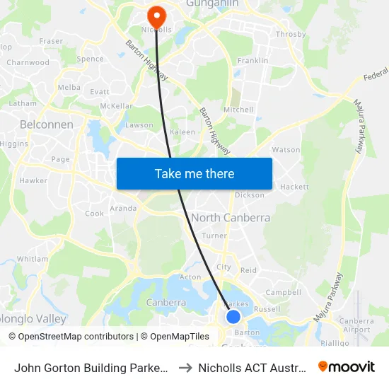 John Gorton Building Parkes Pl to Nicholls ACT Australia map