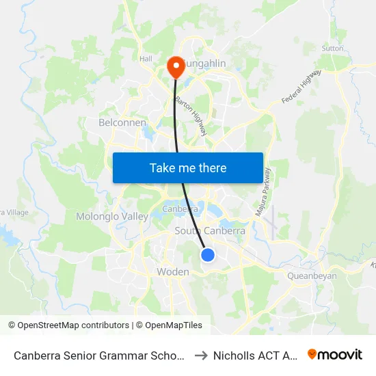 Canberra Senior Grammar School Golden Gr to Nicholls ACT Australia map