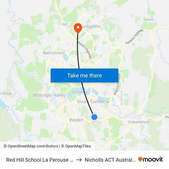 Red Hill School La Perouse St to Nicholls ACT Australia map