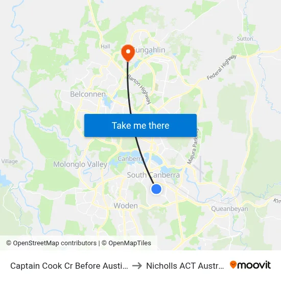 Captain Cook Cr Before Austin St to Nicholls ACT Australia map