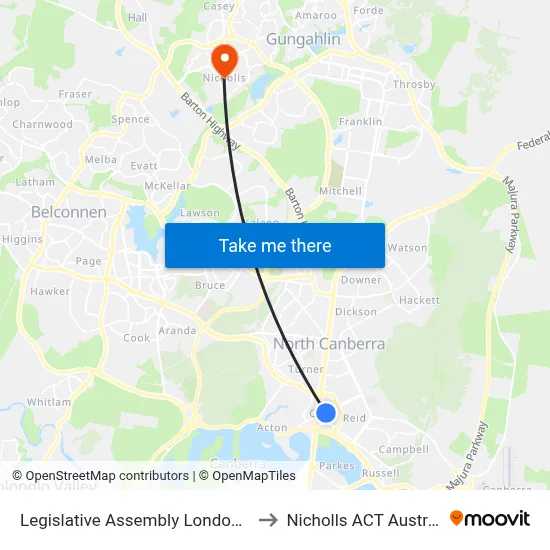 Legislative Assembly London Cct to Nicholls ACT Australia map