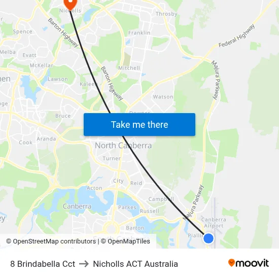 8 Brindabella Cct to Nicholls ACT Australia map