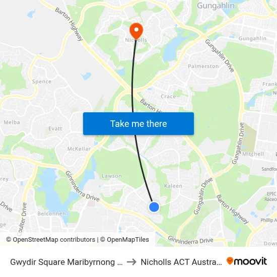 Gwydir Square Maribyrnong Av to Nicholls ACT Australia map