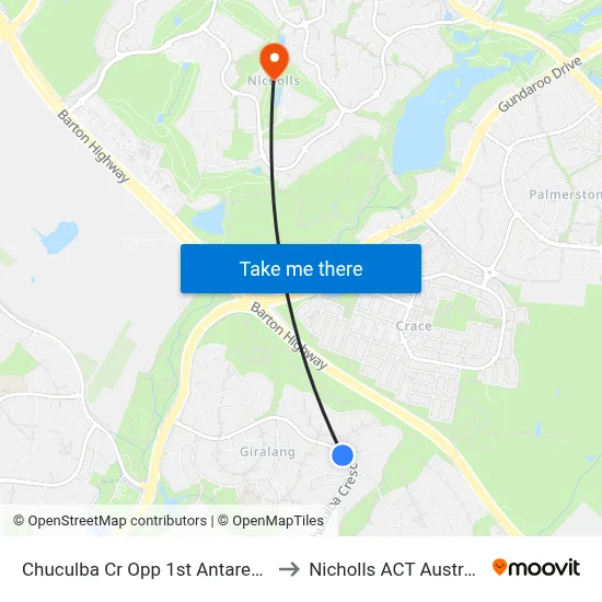 Chuculba Cr Opp 1st Antares Cr to Nicholls ACT Australia map