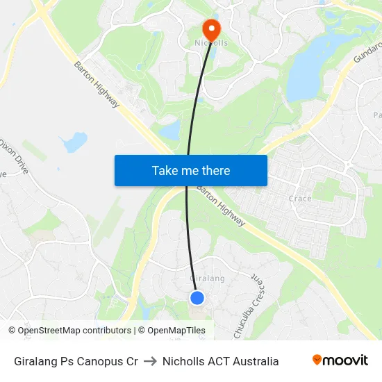 Giralang Ps Canopus Cr to Nicholls ACT Australia map
