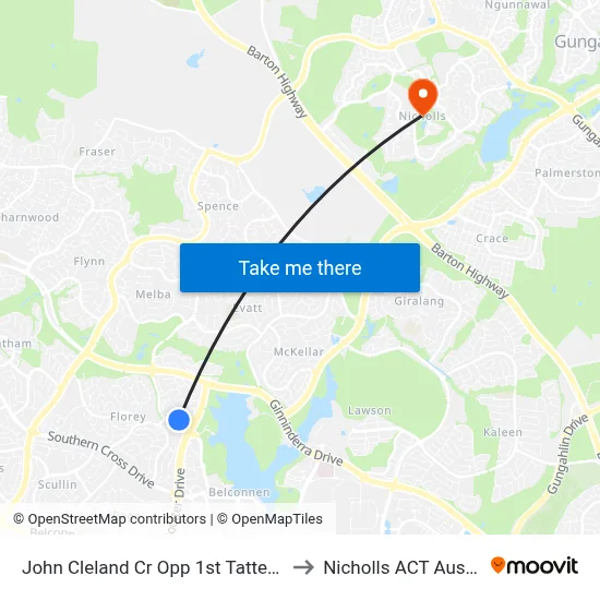 John Cleland Cr Opp 1st Tattersall Cr to Nicholls ACT Australia map