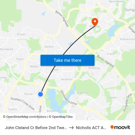 John Cleland Cr Before 2nd Twelvetrees Cr to Nicholls ACT Australia map