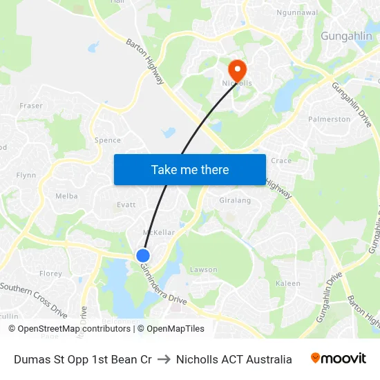 Dumas St Opp 1st Bean Cr to Nicholls ACT Australia map