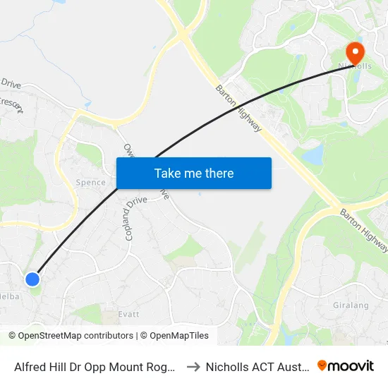 Alfred Hill Dr Opp Mount Rogers Ps to Nicholls ACT Australia map