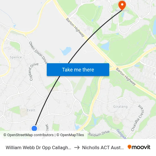 William Webb Dr Opp Callaghan St to Nicholls ACT Australia map