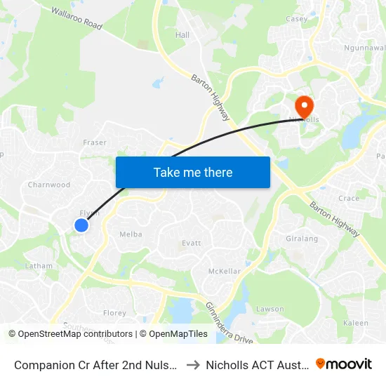 Companion Cr After 2nd Nulsen Cct to Nicholls ACT Australia map
