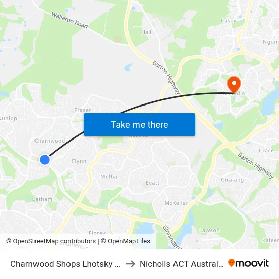 Charnwood Shops Lhotsky St to Nicholls ACT Australia map