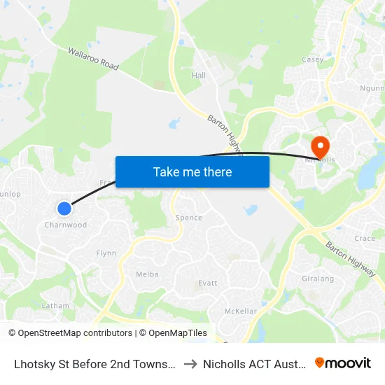 Lhotsky St Before 2nd Townson Cr to Nicholls ACT Australia map