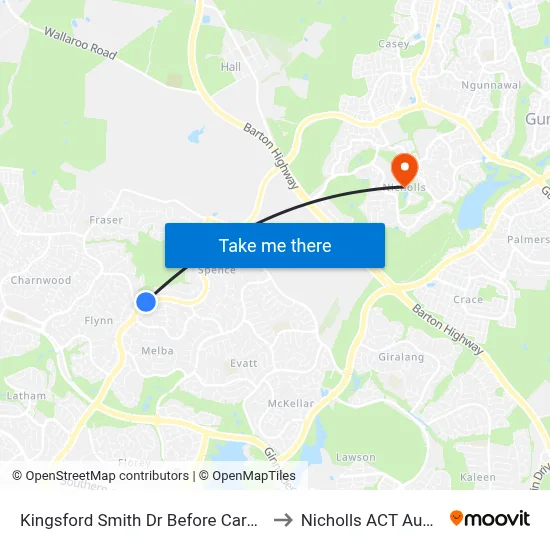 Kingsford Smith Dr Before Carandini St to Nicholls ACT Australia map