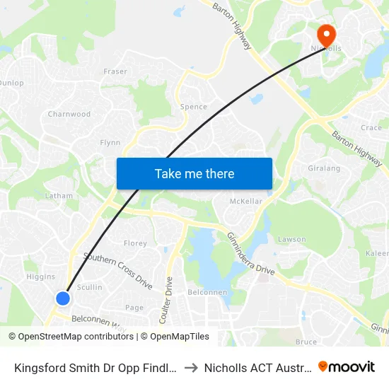 Kingsford Smith Dr Opp Findlay St to Nicholls ACT Australia map