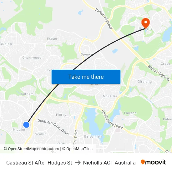 Castieau St After Hodges St to Nicholls ACT Australia map