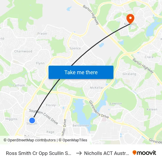 Ross Smith Cr Opp Scullin Shops to Nicholls ACT Australia map