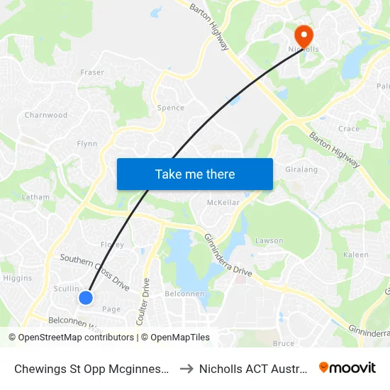 Chewings St Opp Mcginness St to Nicholls ACT Australia map